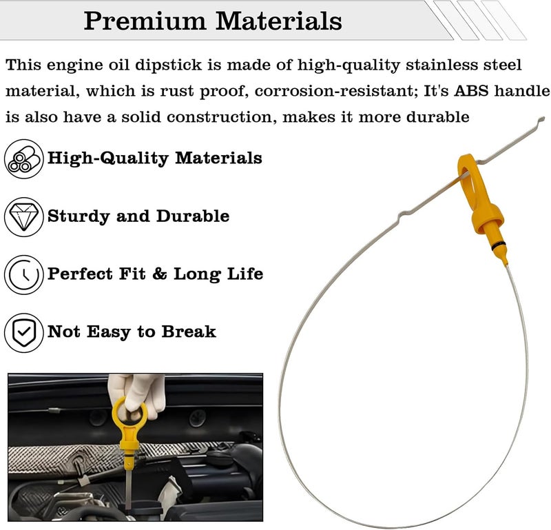 FBLOWMOD 15301-28031 Engine Oil Dipstick Indicator, Compatible with 2002-2009 Toyota Camry 2001-2007 Highlander 2005-2008 RAV4 2010-2012 Lexus HS250h 2.4L Engine Oil Fluid Level Dip Stick Replace 1530128031 - Image 3